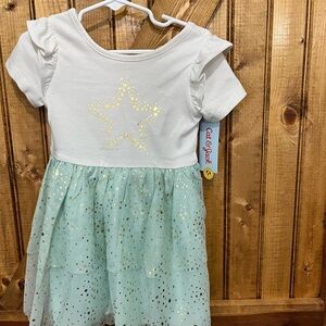 NWT:Cat & Jack White and Light Blue Starry Dress Size 3T